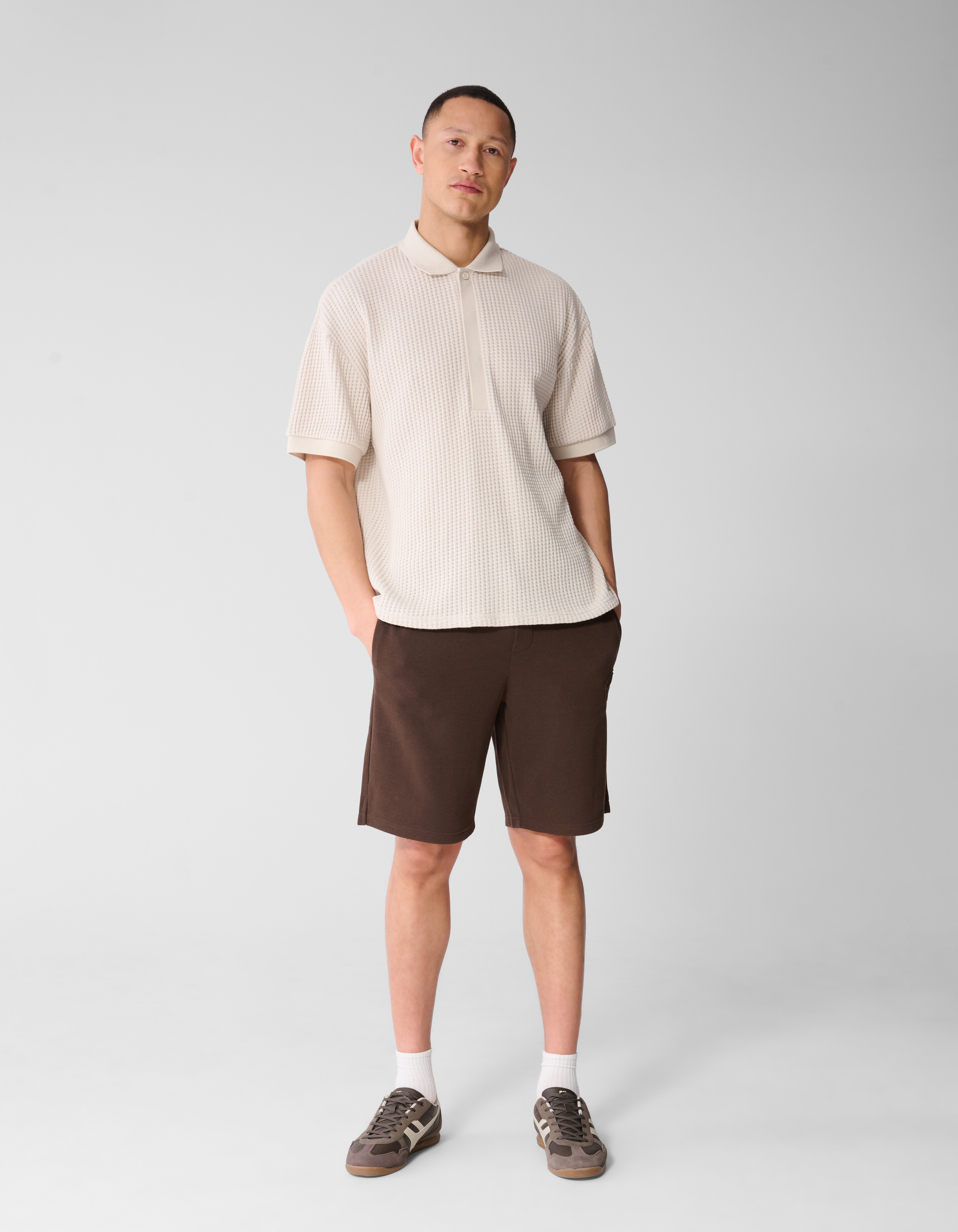 Schweres Waffel-Poloshirt Sand SHOEBY MEN