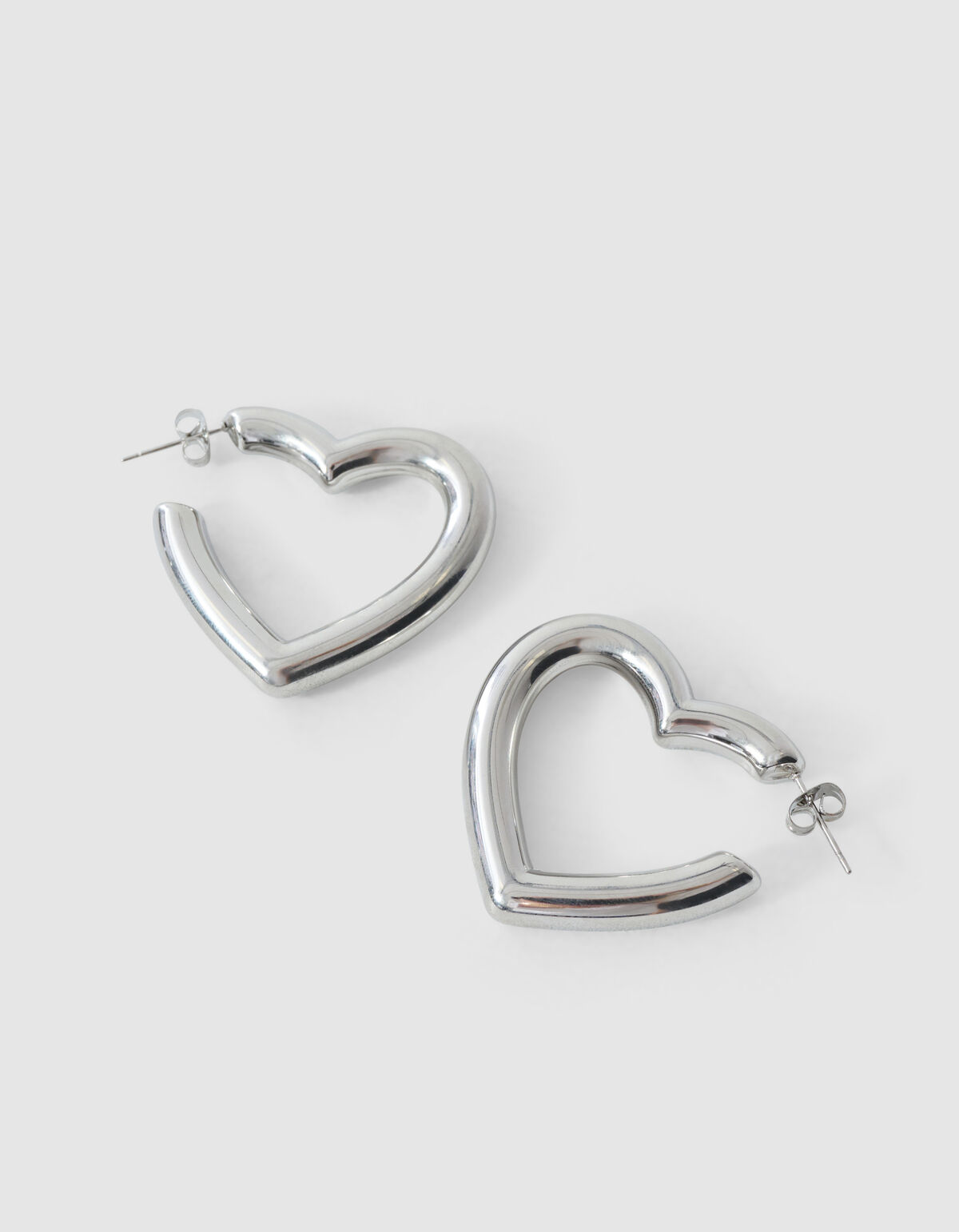 Bulky Heart Hoop Ohrringe Silber SHOEBY ACCESSOIRES
