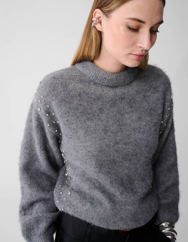 Strass Pullover Grau SHOEBY WOMEN