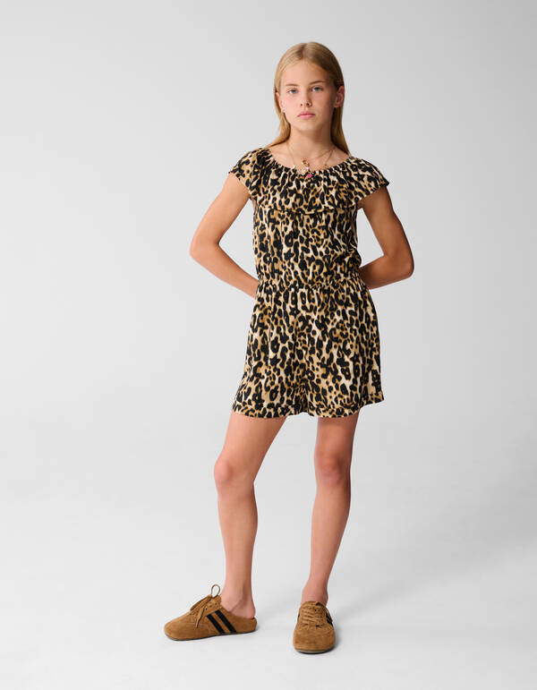 Star Leopard Jumpsuit Hellbraun SHOEBY GIRLS