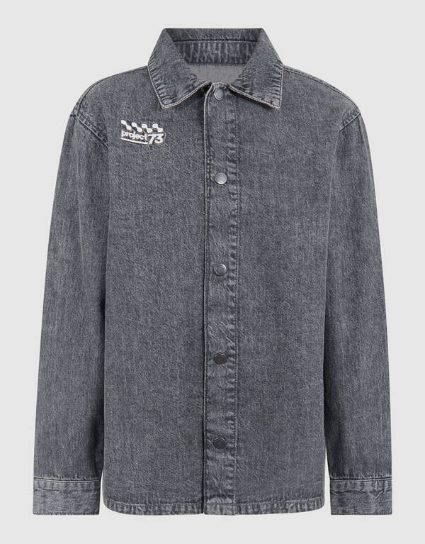Denim Washed Overshirt Dunkelgrau SHOEBY BOYS