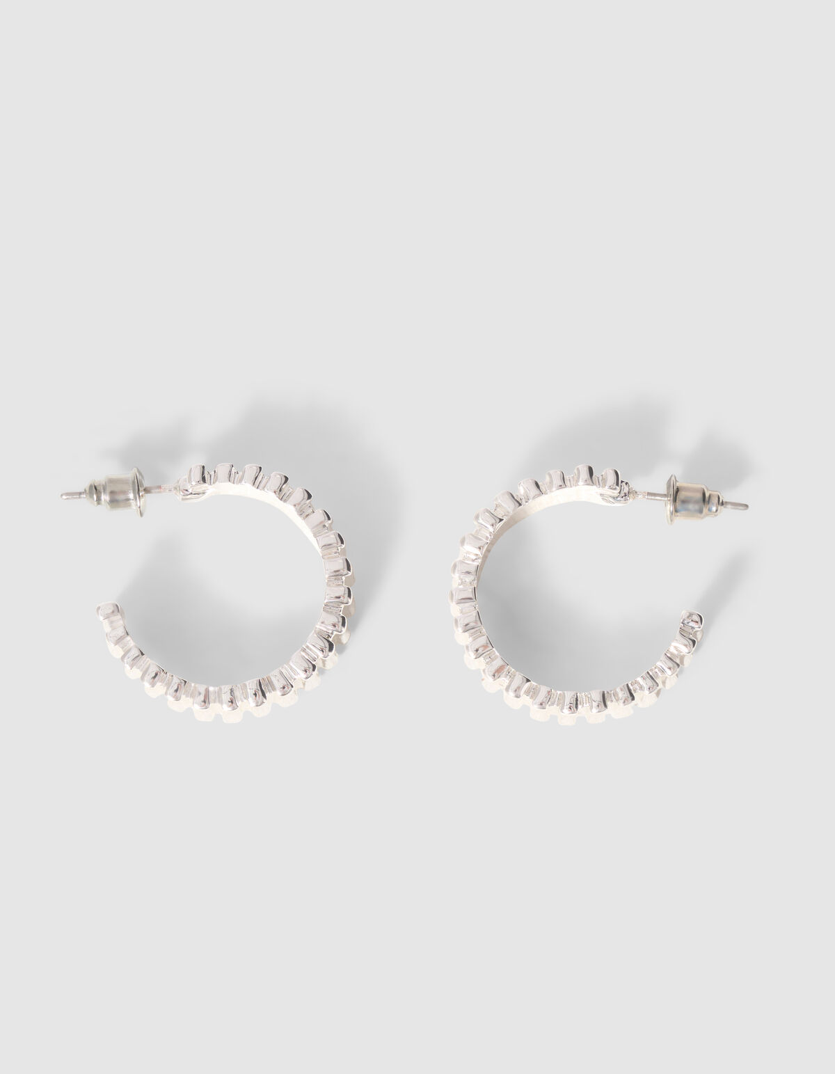 Striped Hoop Ohrringe Silber SHOEBY ACCESSOIRES