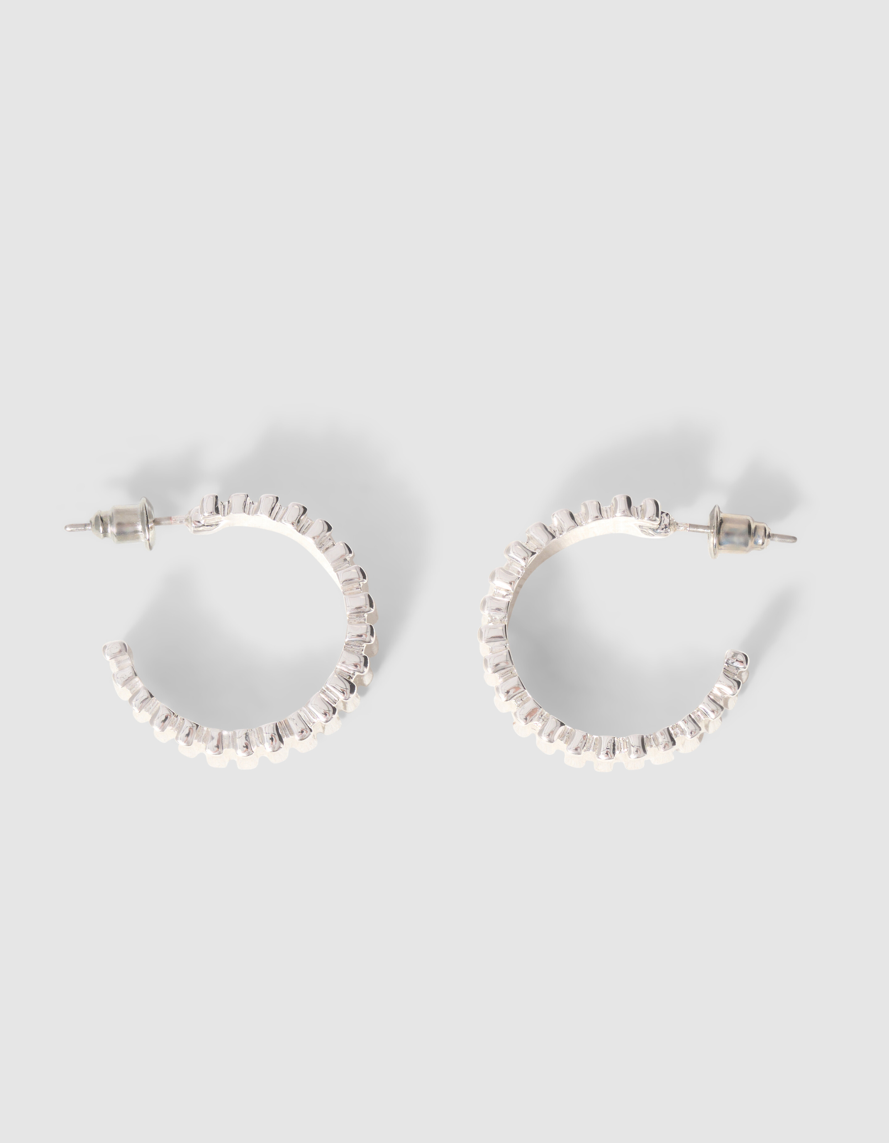Striped Hoop Ohrringe Silber SHOEBY ACCESSOIRES