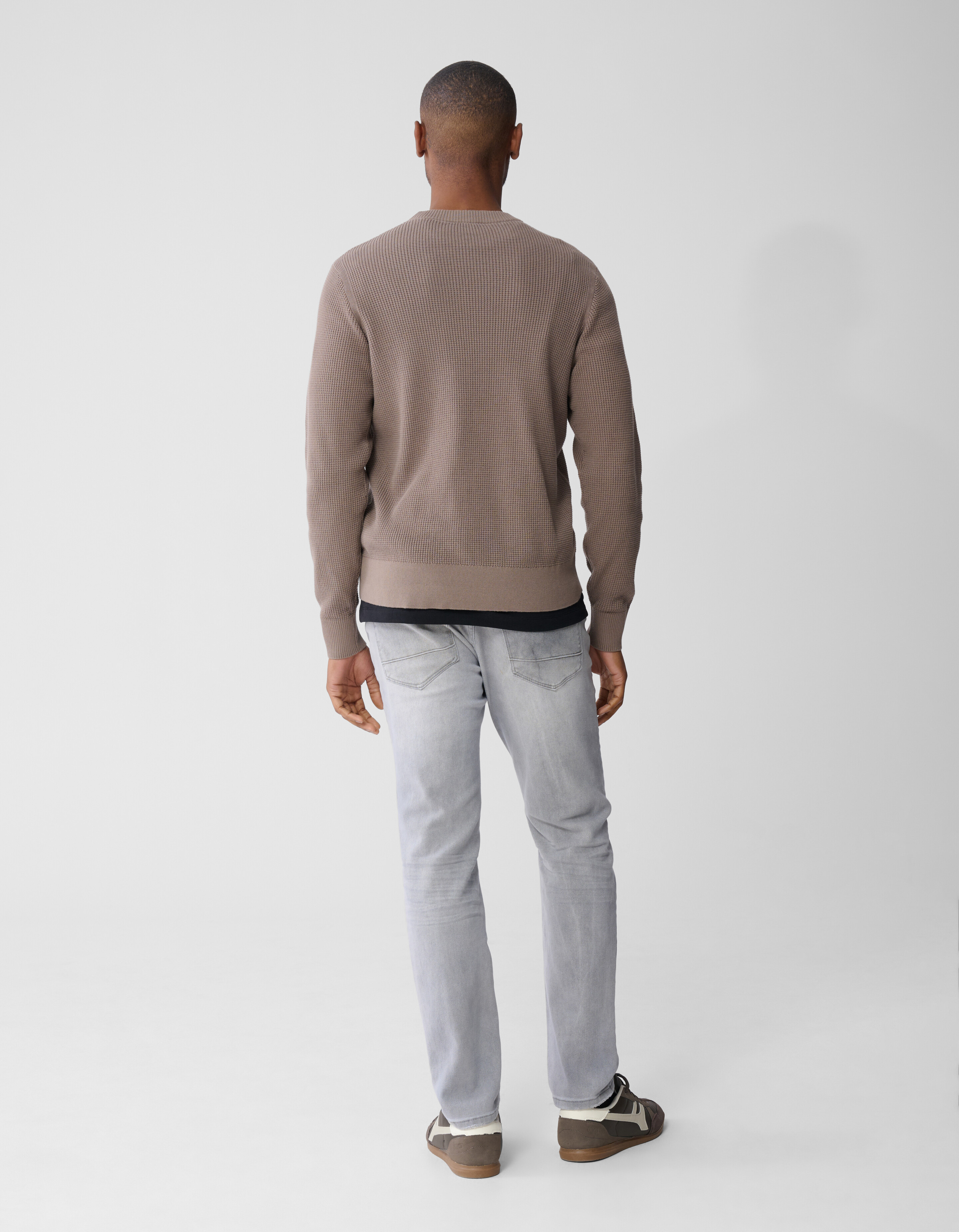 Gestrickter Waffel-Pullover Braun/Taupe SHOEBY MEN