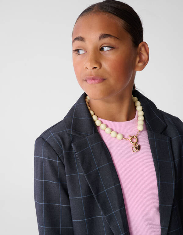 Blazer mit Karomuster in Relaxed Fit Dunkelgrau SHOEBY GIRLS