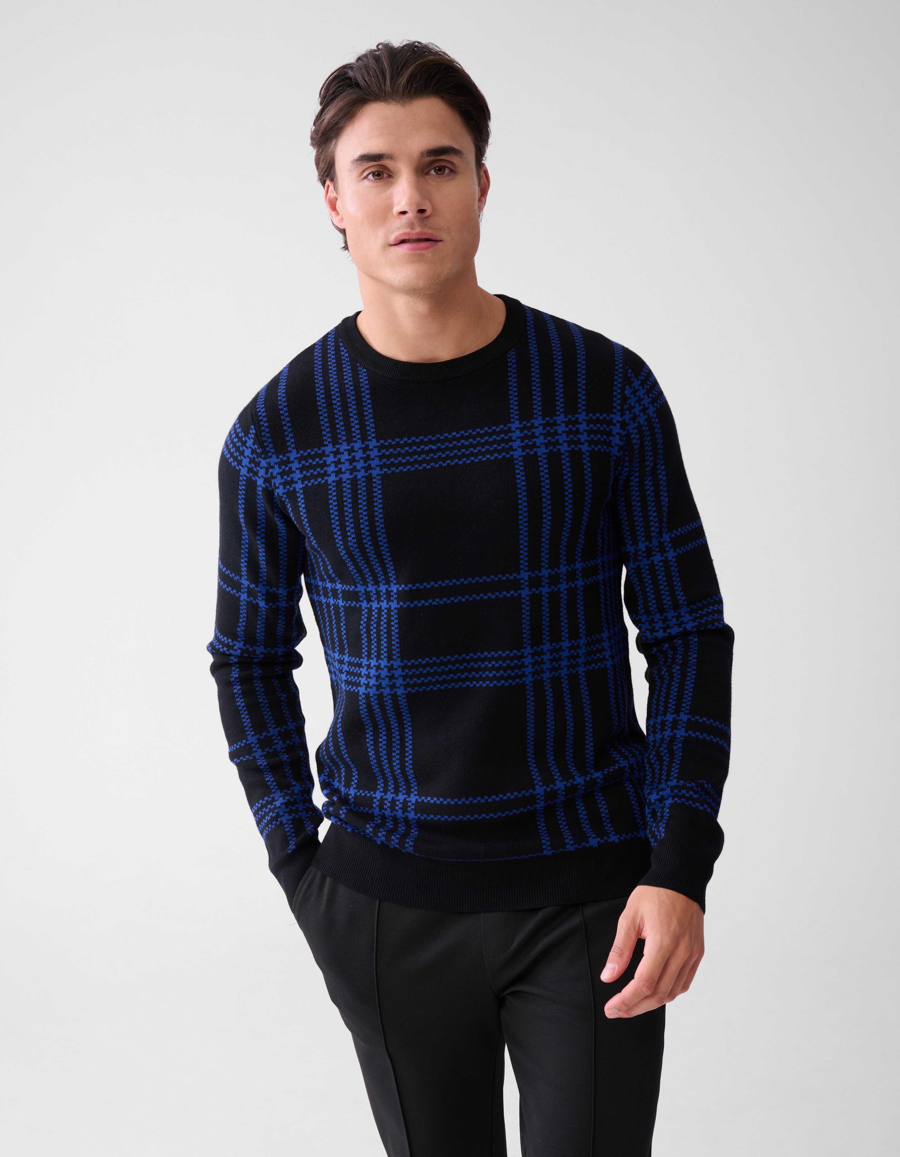Karierter Pullover Schwarz SHOEBY MEN