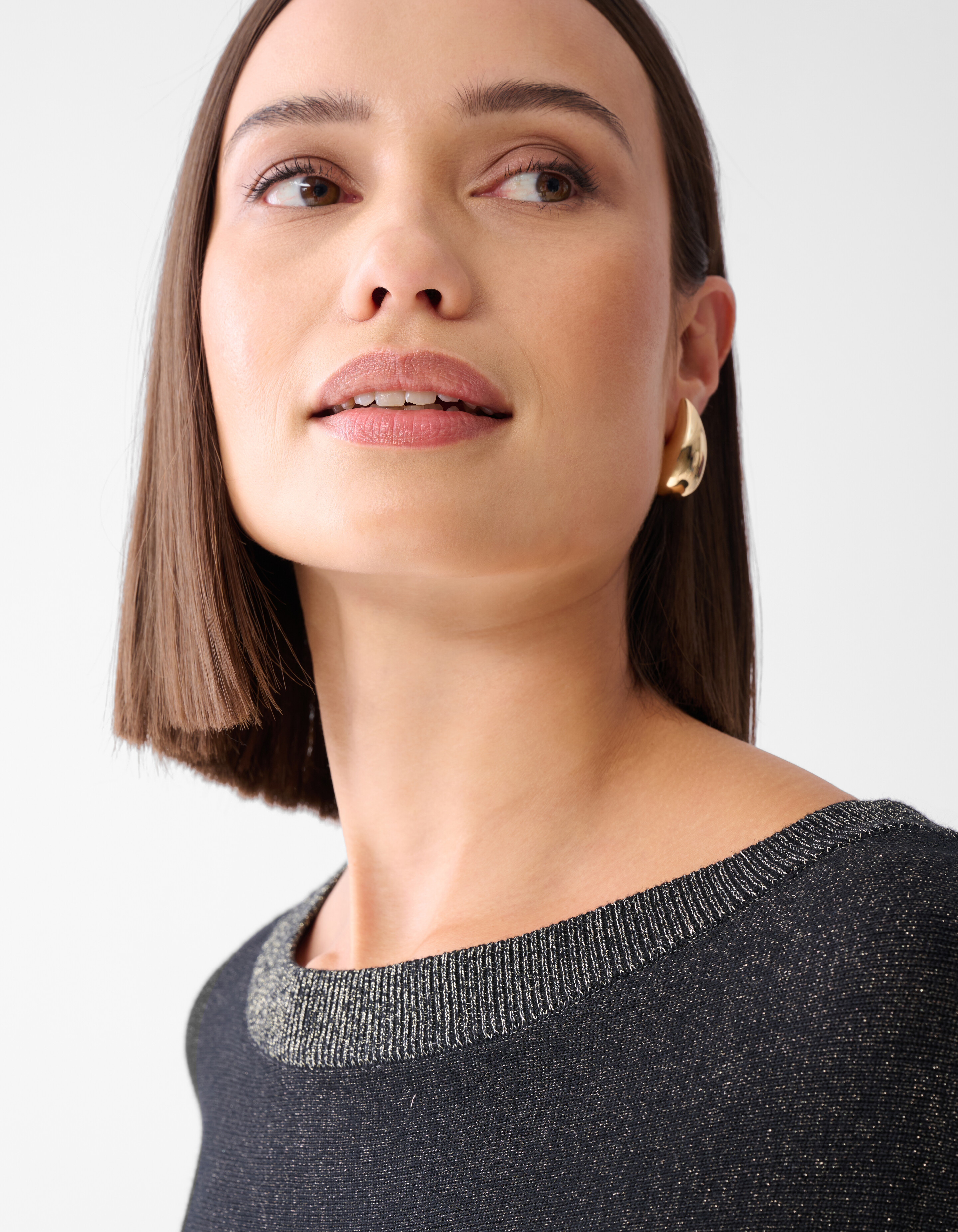 Colorblock Glitter Batwing Pullover Schwarz SHOEBY WOMEN