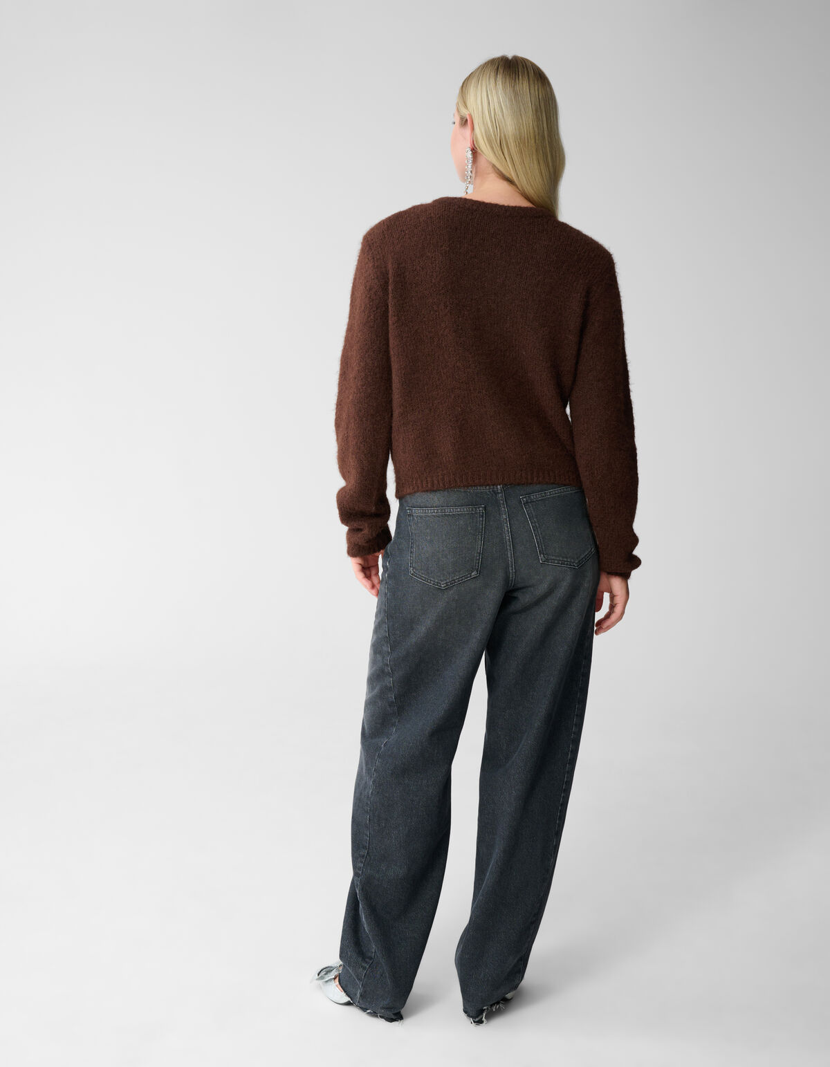 Zweibr&uuml;stige Strickweste Braun SHOEBY WOMEN