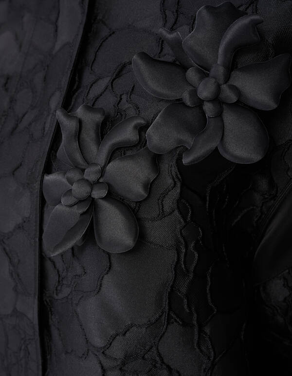 Schwarze Bomberjacke mit Blumenjacquardmuster SHOEBY WOMEN