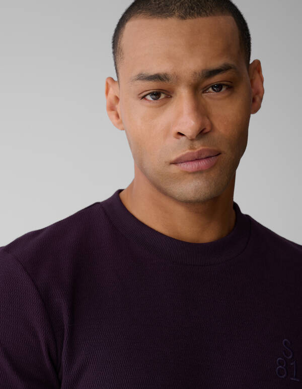 Pocket Langarm-T-Shirt Dunkelrot SHOEBY MEN