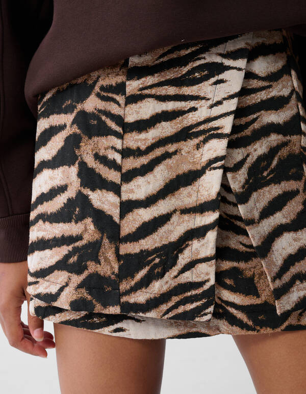 Jacquard Tiger Minirock Hellbraun SHOEBY WOMEN