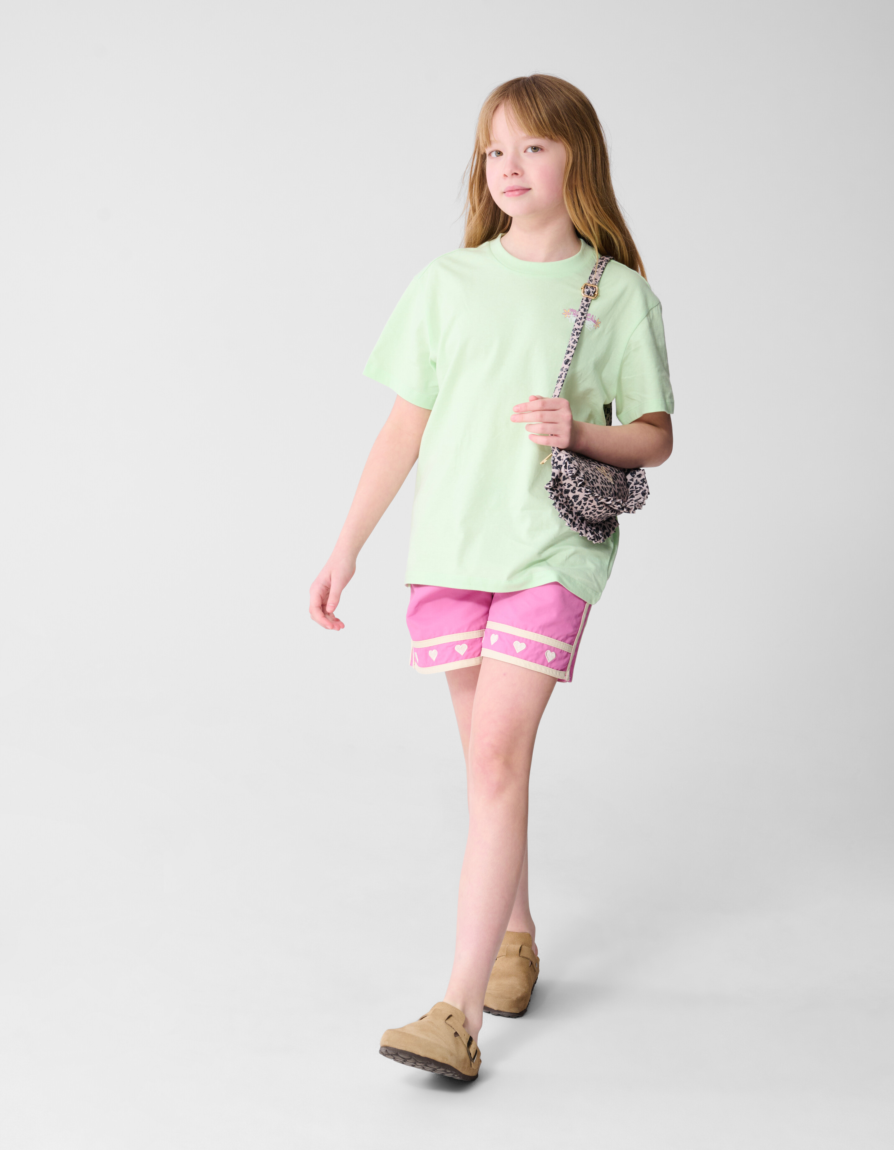 Tropical Artwork T-Shirt Hellgr&uuml;n SHOEBY GIRLS