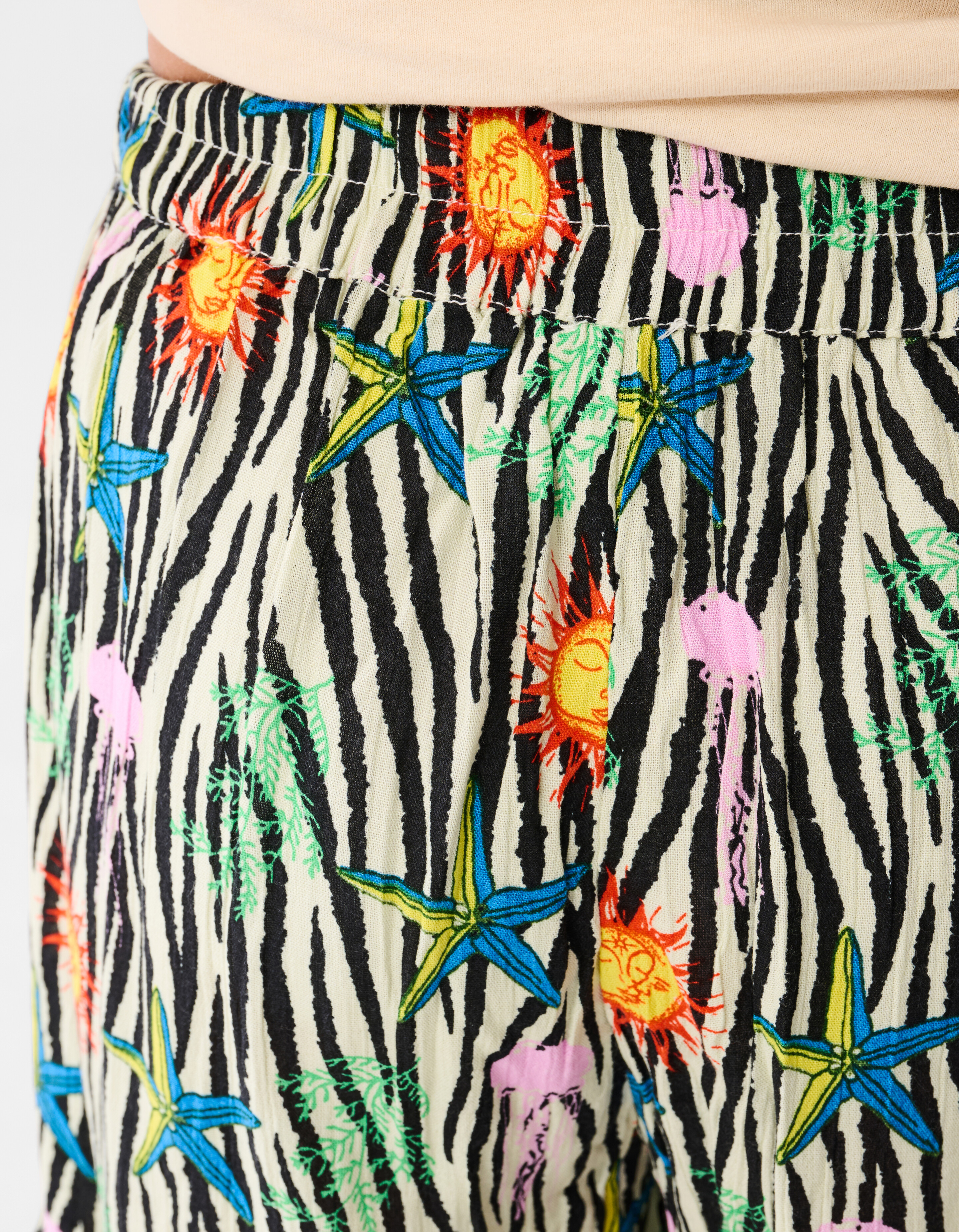 Bedruckter Zebra-Skort Off White SHOEBY GIRLS