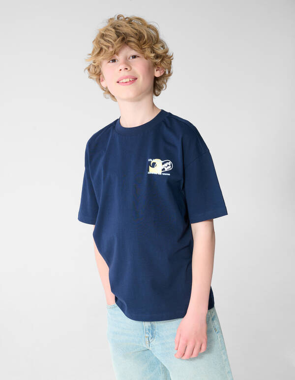 Oversized Waves Artwork T-Shirt Dunkelblau SHOEBY BOYS
