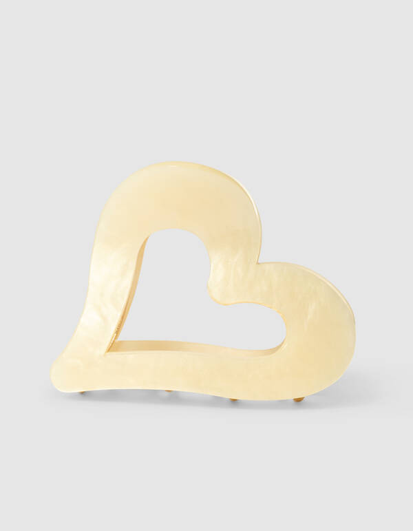 Heart Haarclip Hellgelb SHOEBY ACCESSOIRES