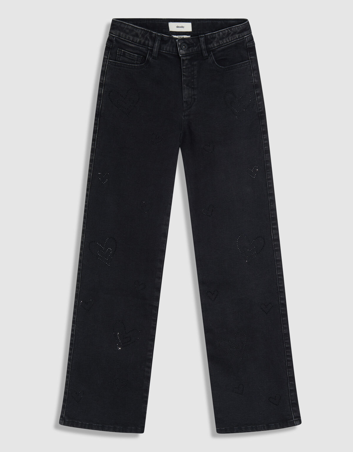 Shiny Heart Gerade Passform Jeans Schwarz SHOEBY GIRLS