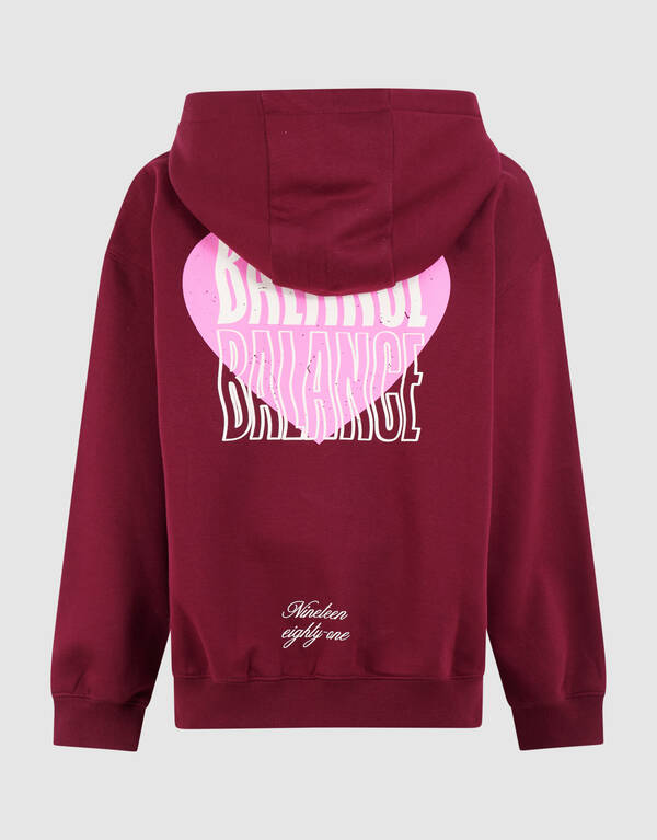 Balance Artwork Hoodie Dunkelrot SHOEBY GIRLS