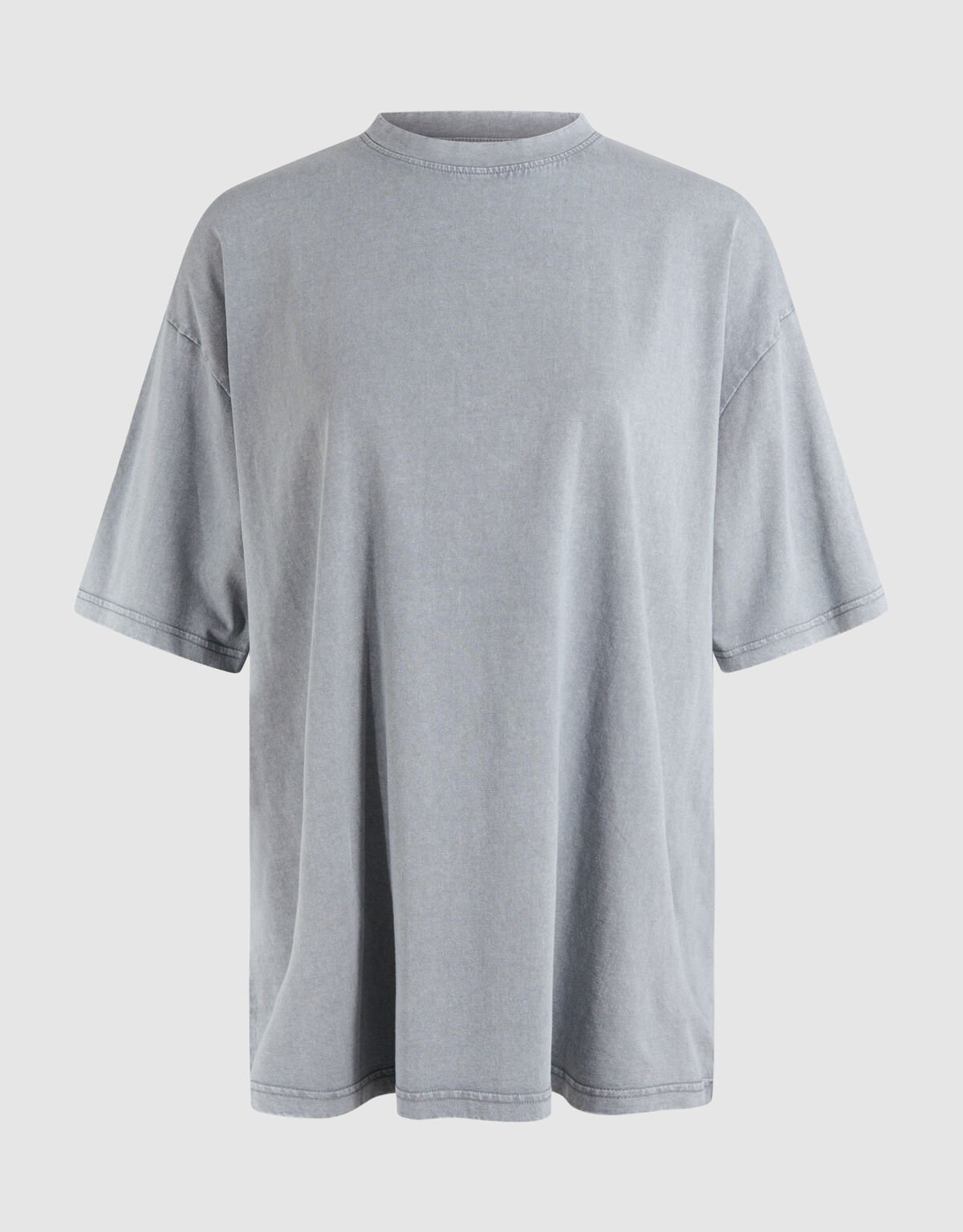 &Uuml;bergro&szlig;es gewaschenes T-shirt Hellgrau SHOEBY WOMEN