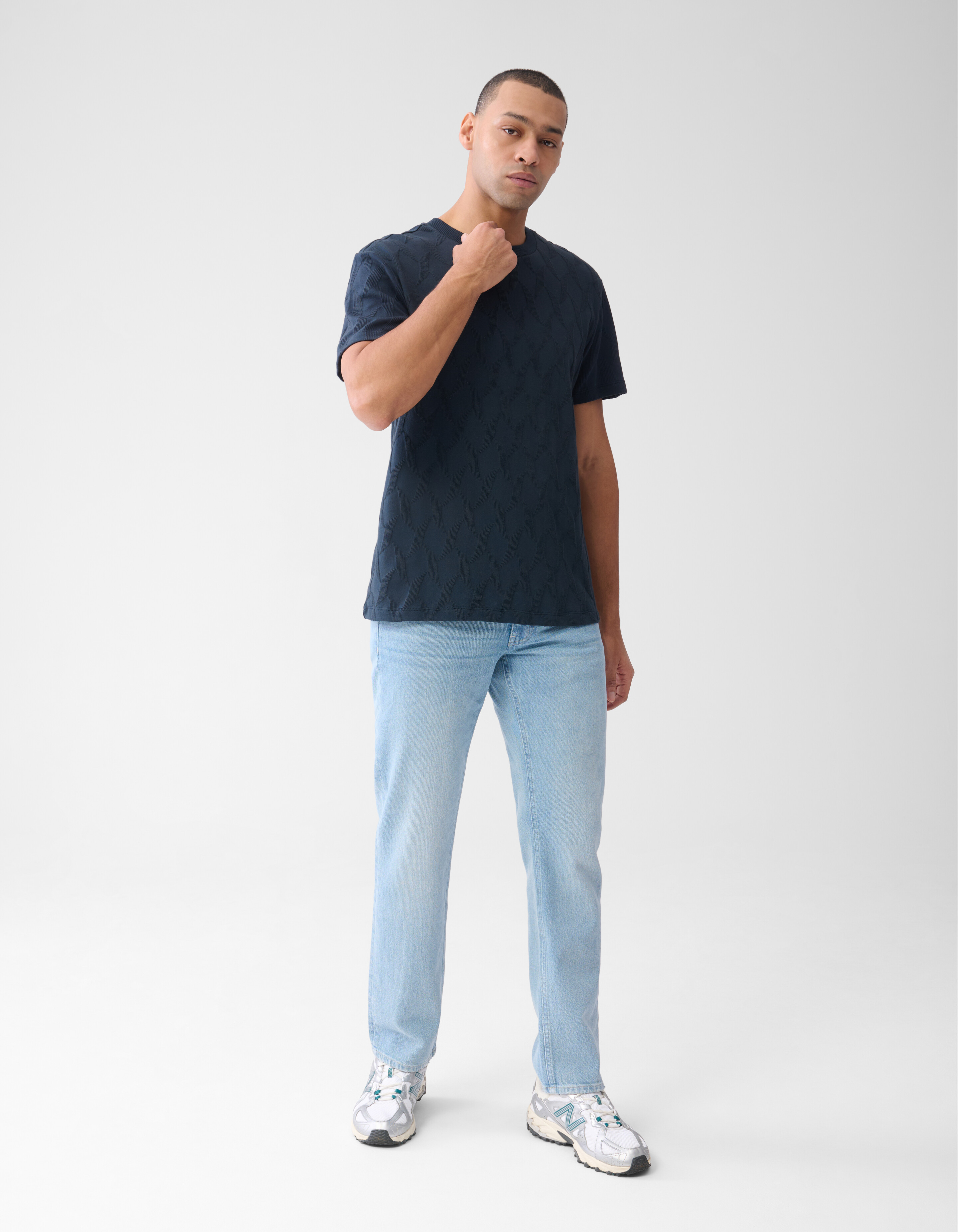 Structuur T-shirt Donkerblauw SHOEBY MEN