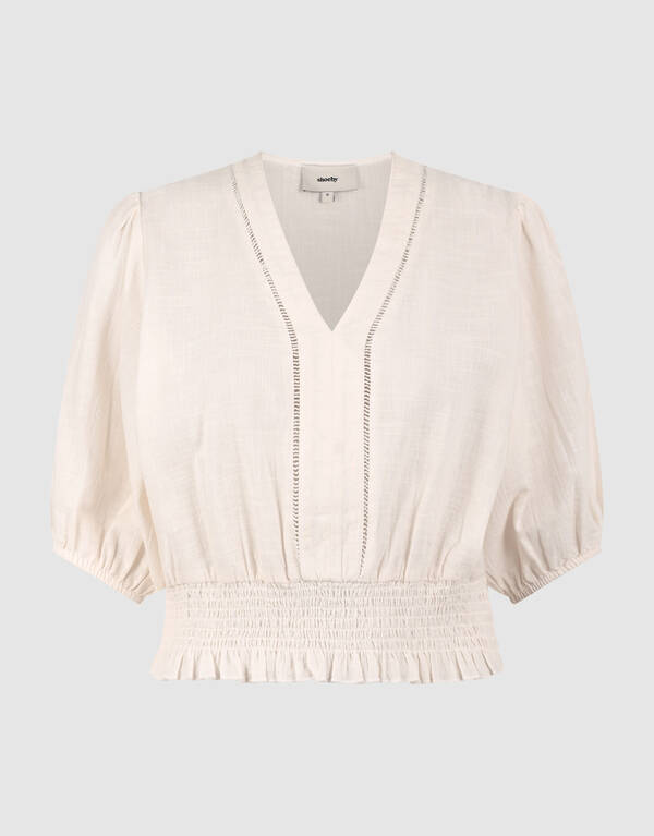 Kropptop mit Streifenmuster, wei&szlig; SHOEBY WOMEN