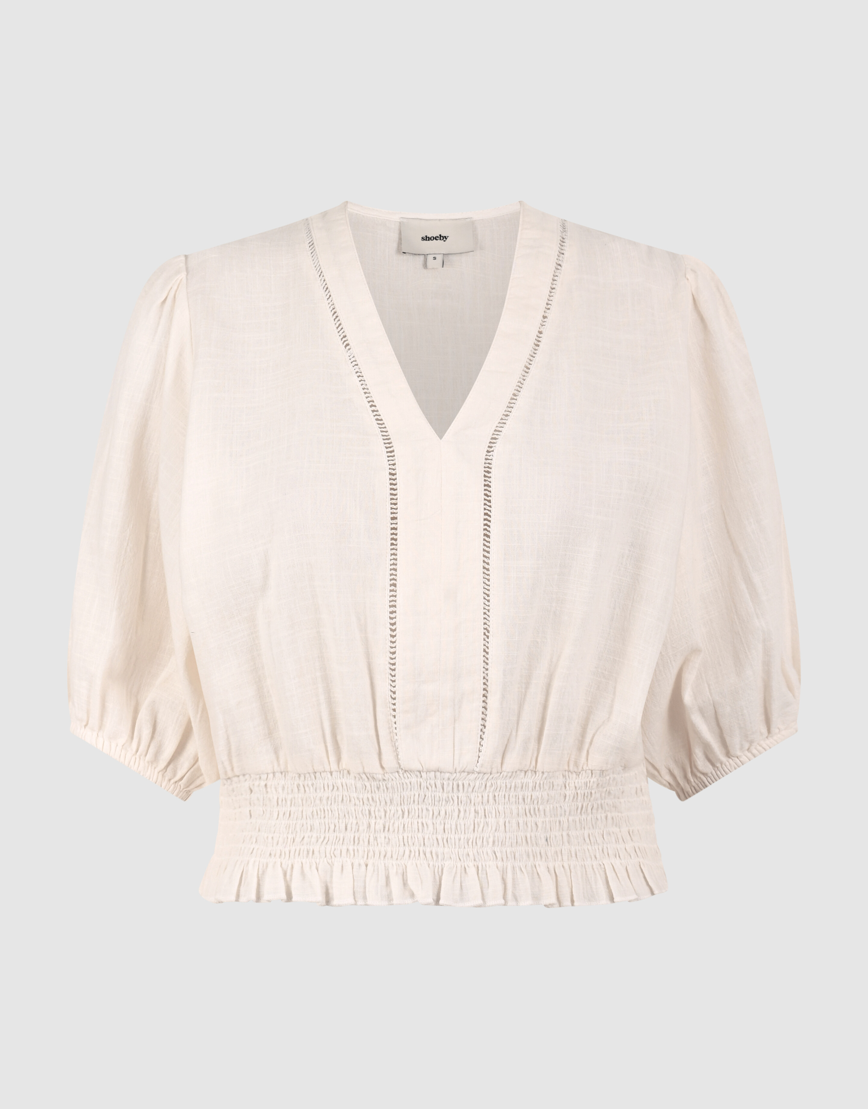 Kropptop mit Streifenmuster, wei&szlig; SHOEBY WOMEN