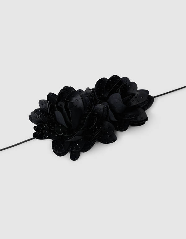 Strass Blumen Korsage Schwarz SHOEBY ACCESSOIRES