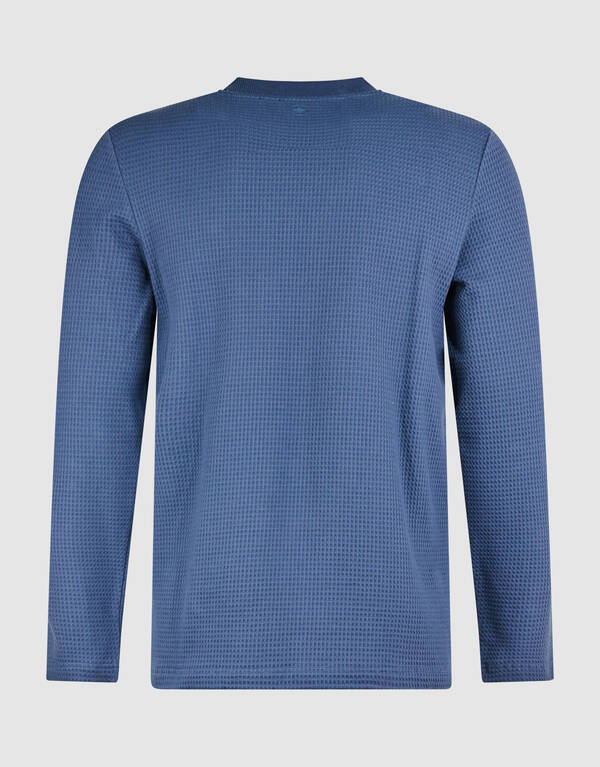 Structure Langarm-T-Shirt Blau SHOEBY MEN