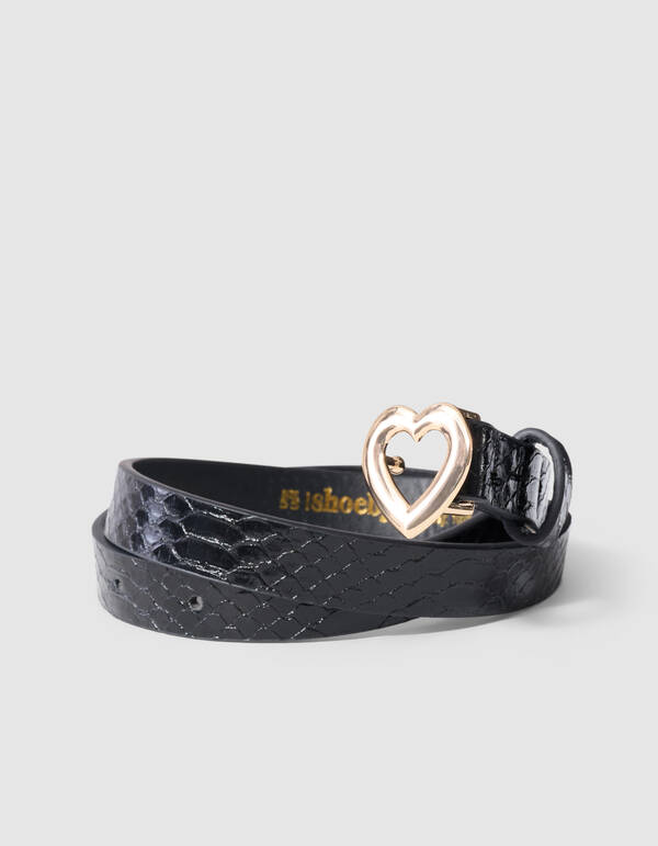 G&uuml;rtel mit Schlangenmuster Schwarz SHOEBY ACCESSOIRES