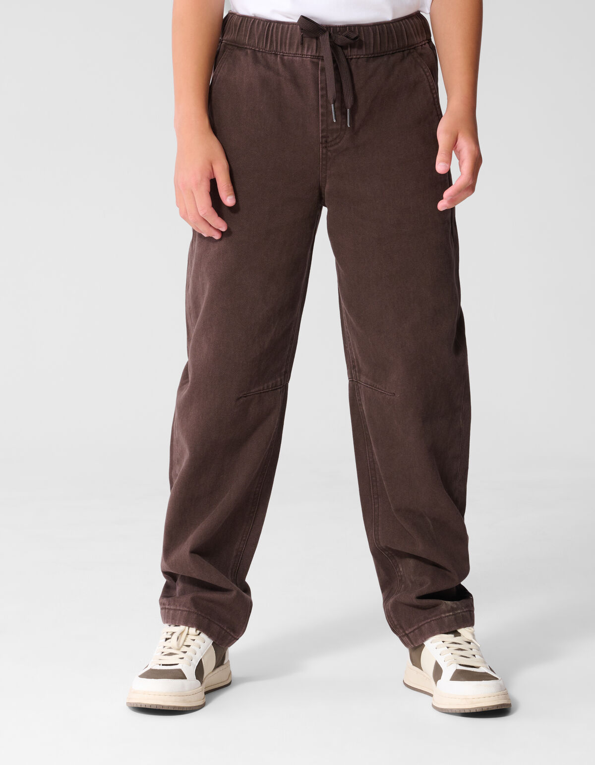 Twill-Barrel-Fit Hose Dunkelbraun SHOEBY BOYS
