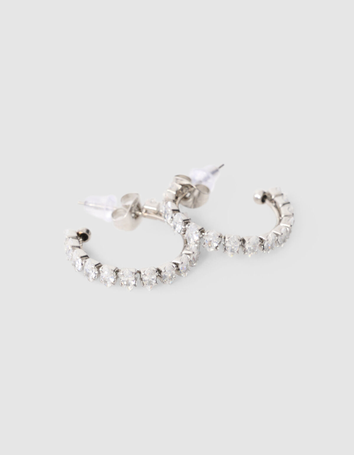 Strass-Creolen, silberfarben SHOEBY ACCESSOIRES