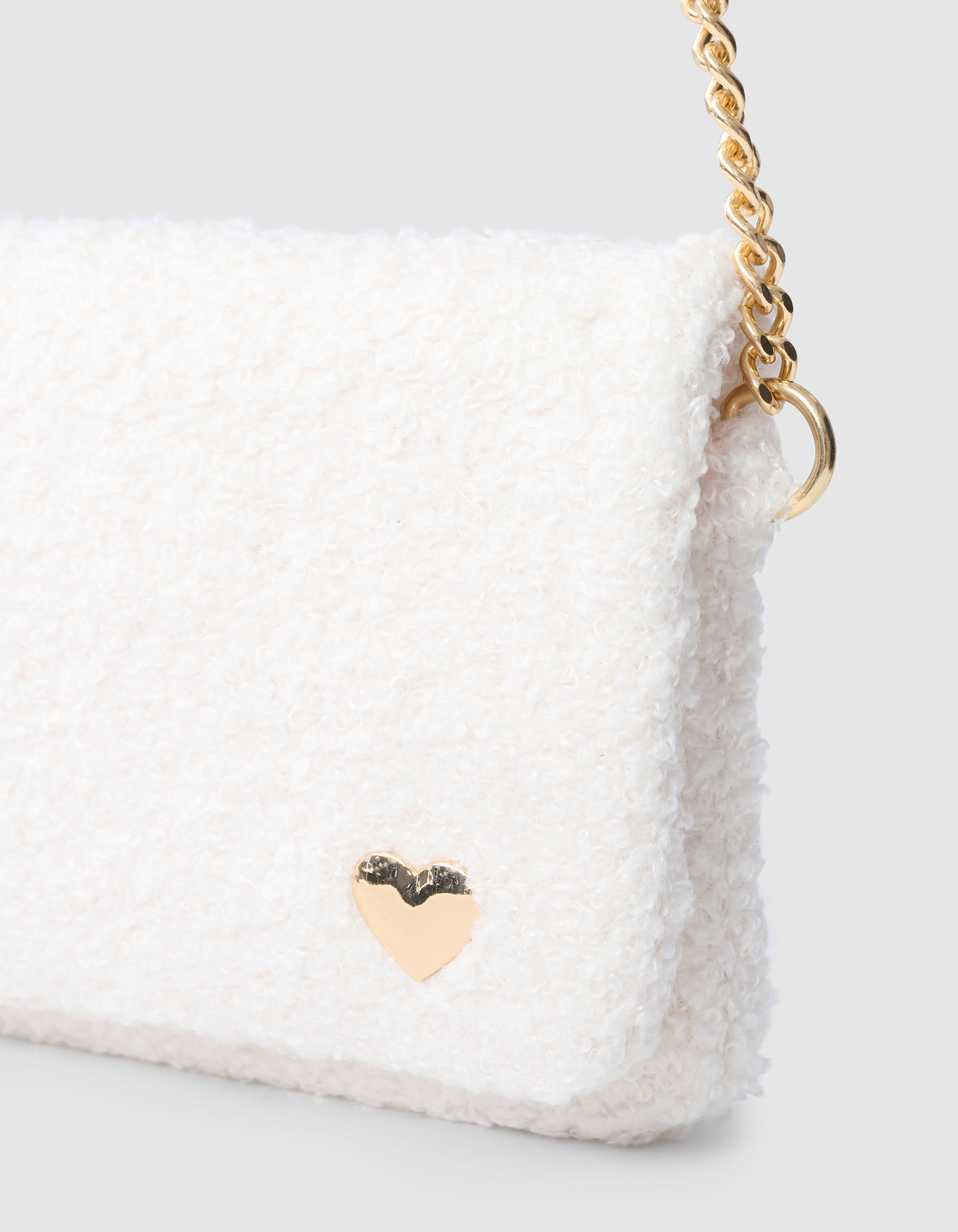 Teddy-Herztasche Off White SHOEBY ACCESSOIRES