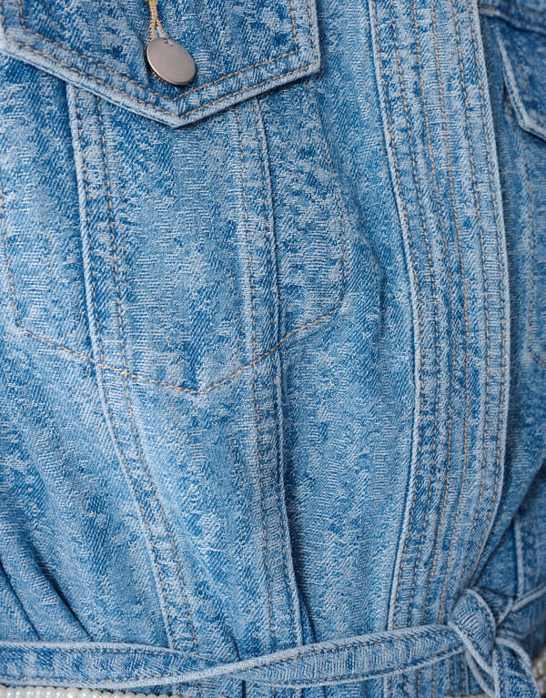 Jacquard Kimono Jacke Blau SHOEBY WOMEN