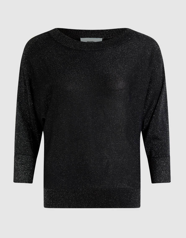 Glitzer-Fledermauspullover Schwarz SHOEBY WOMEN
