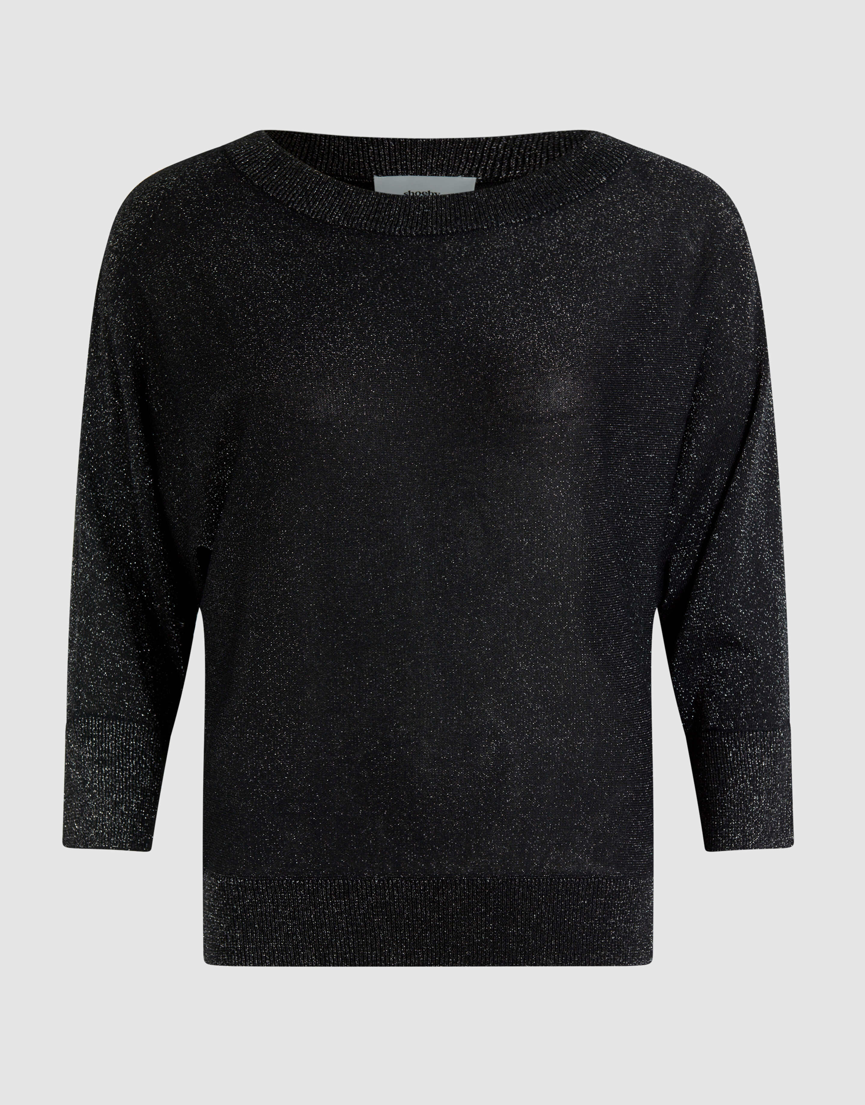 Glitzer Fledermausärmel Pullover Schwarz SHOEBY WOMEN