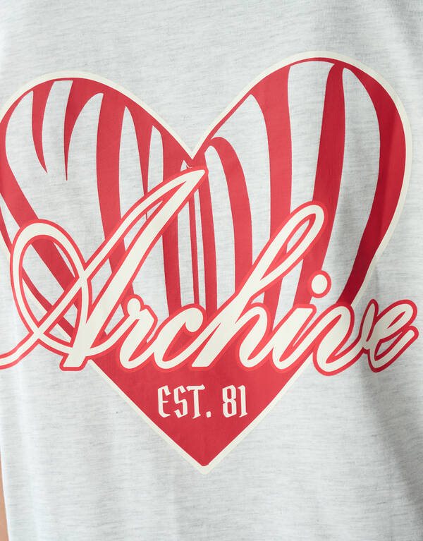 Heart Back Artwork T-shirt Lichtgrijs SHOEBY WOMEN