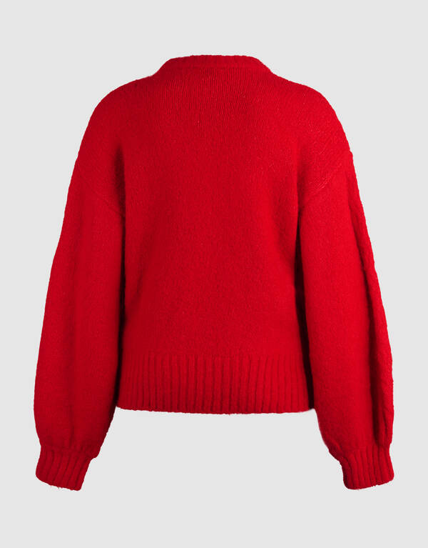 Haariger Oversize Pullover Rot SHOEBY WOMEN