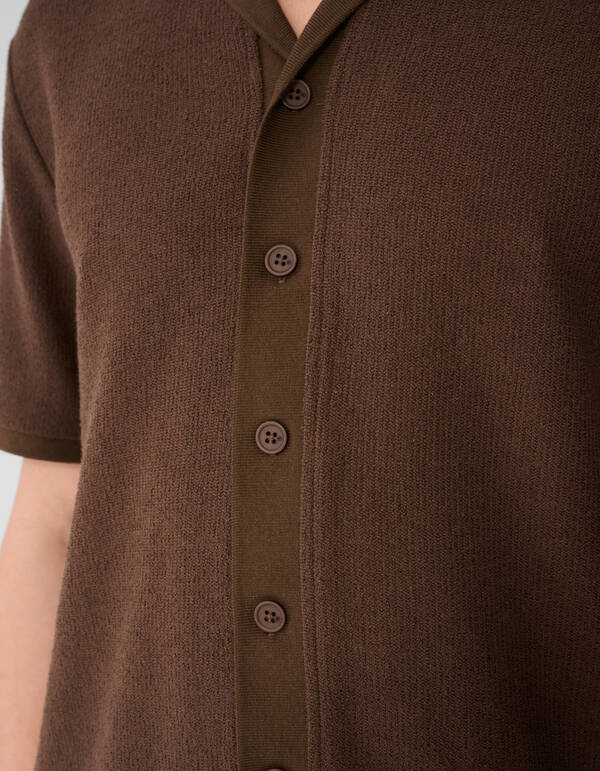 Gestricktes Overshirt Dunkelbraun SHOEBY MEN