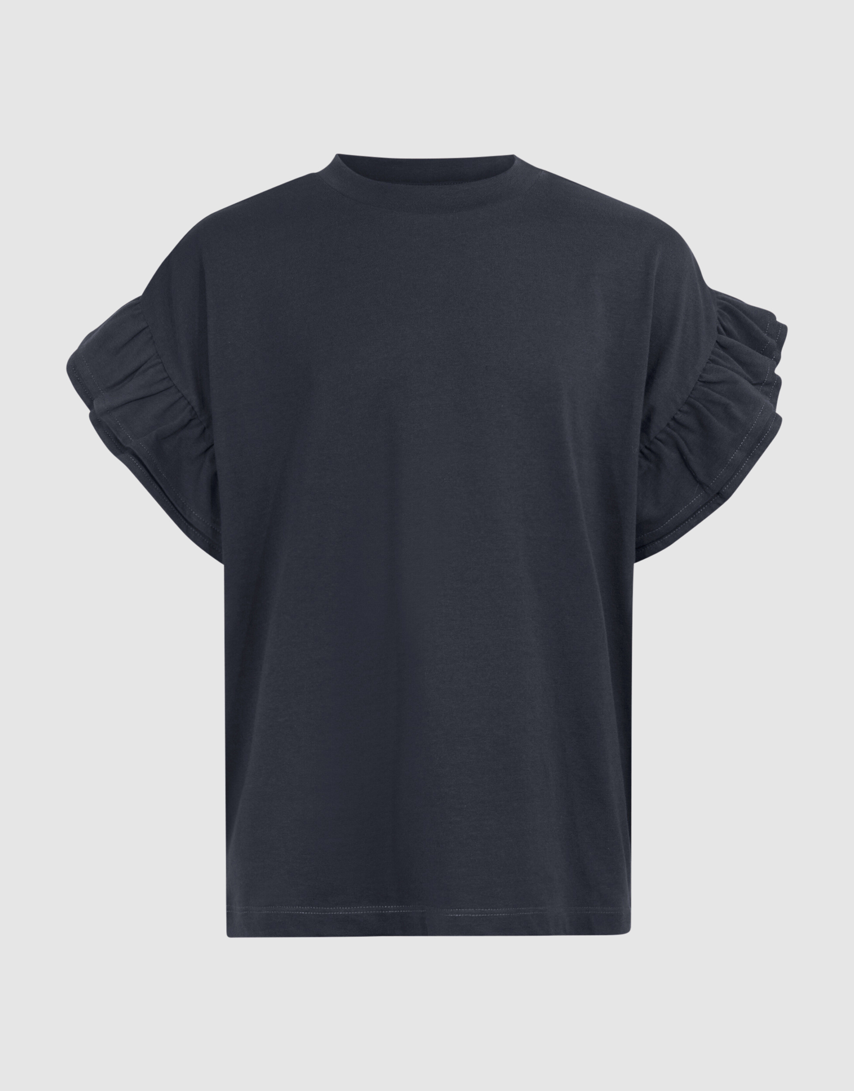 Rüschen-T-Shirt Dunkelgrau SHOEBY GIRLS
