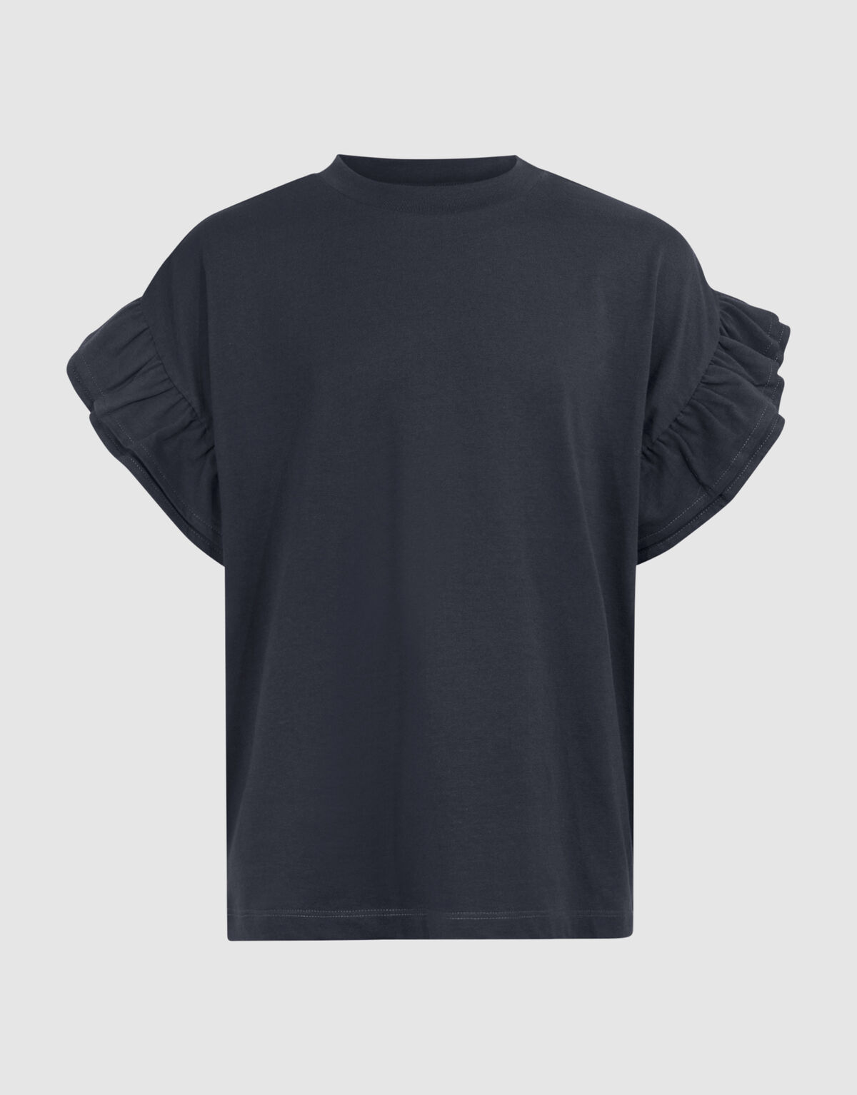 Rüschen-T-Shirt Dunkelgrau SHOEBY GIRLS