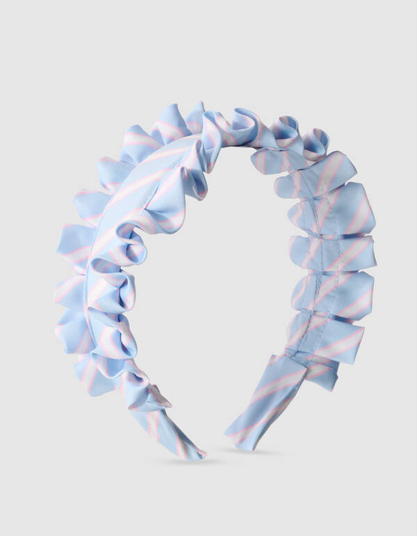 R&uuml;sch-Streifen-Haarband Blau SHOEBY ACCESSOIRES