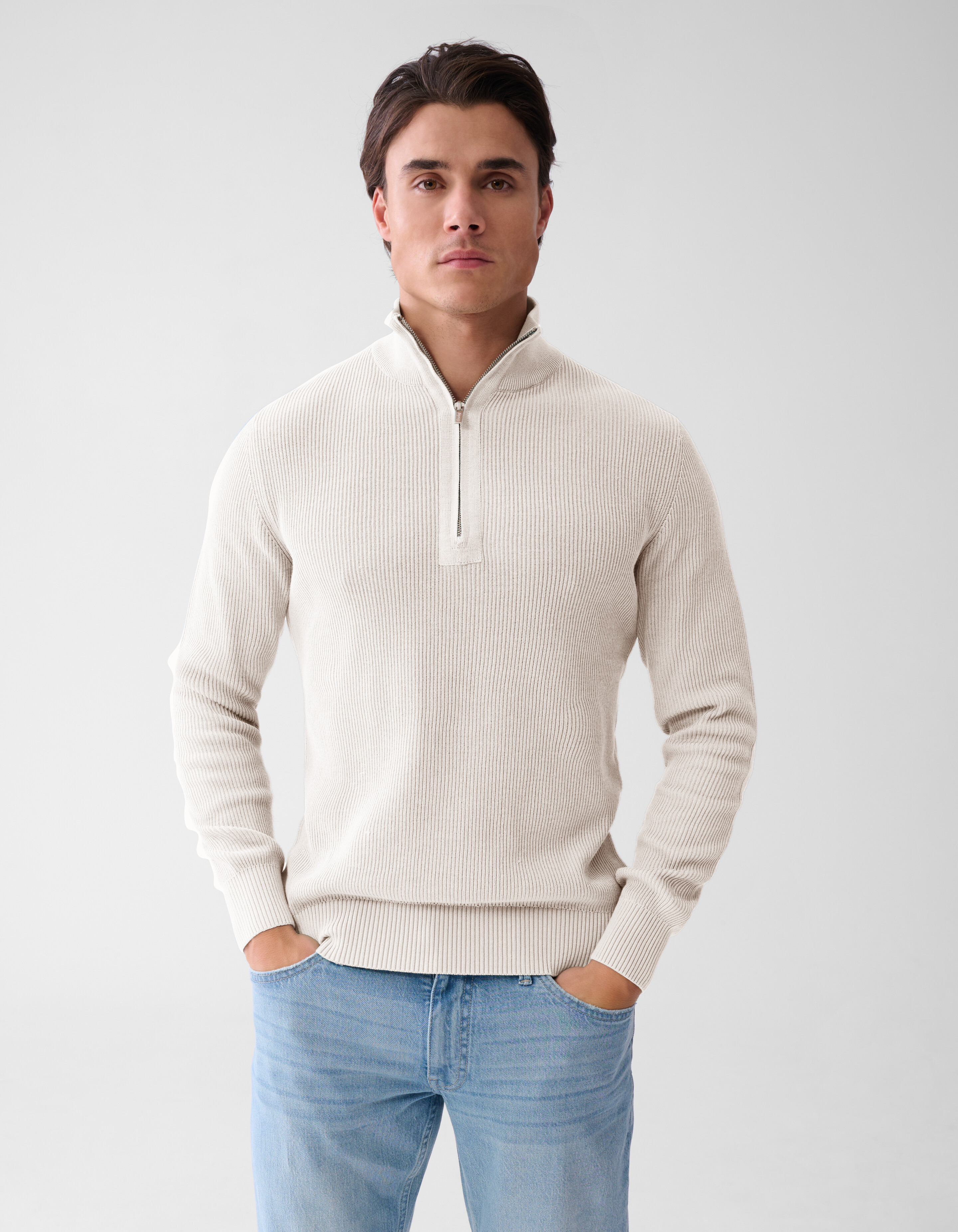 Zipper Trui Gebroken Wit SHOEBY MEN