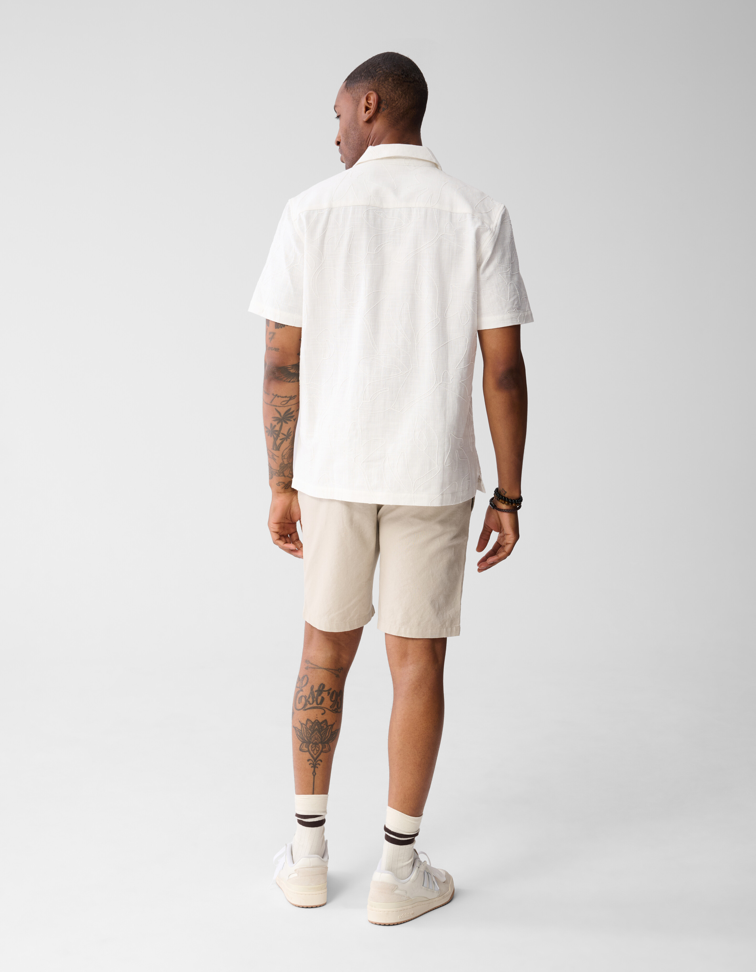 Blume Struktur Shirt Off White SHOEBY MEN