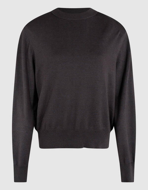 Shoulderpadded Strickpullover Dunkelgrau SHOEBY WOMEN