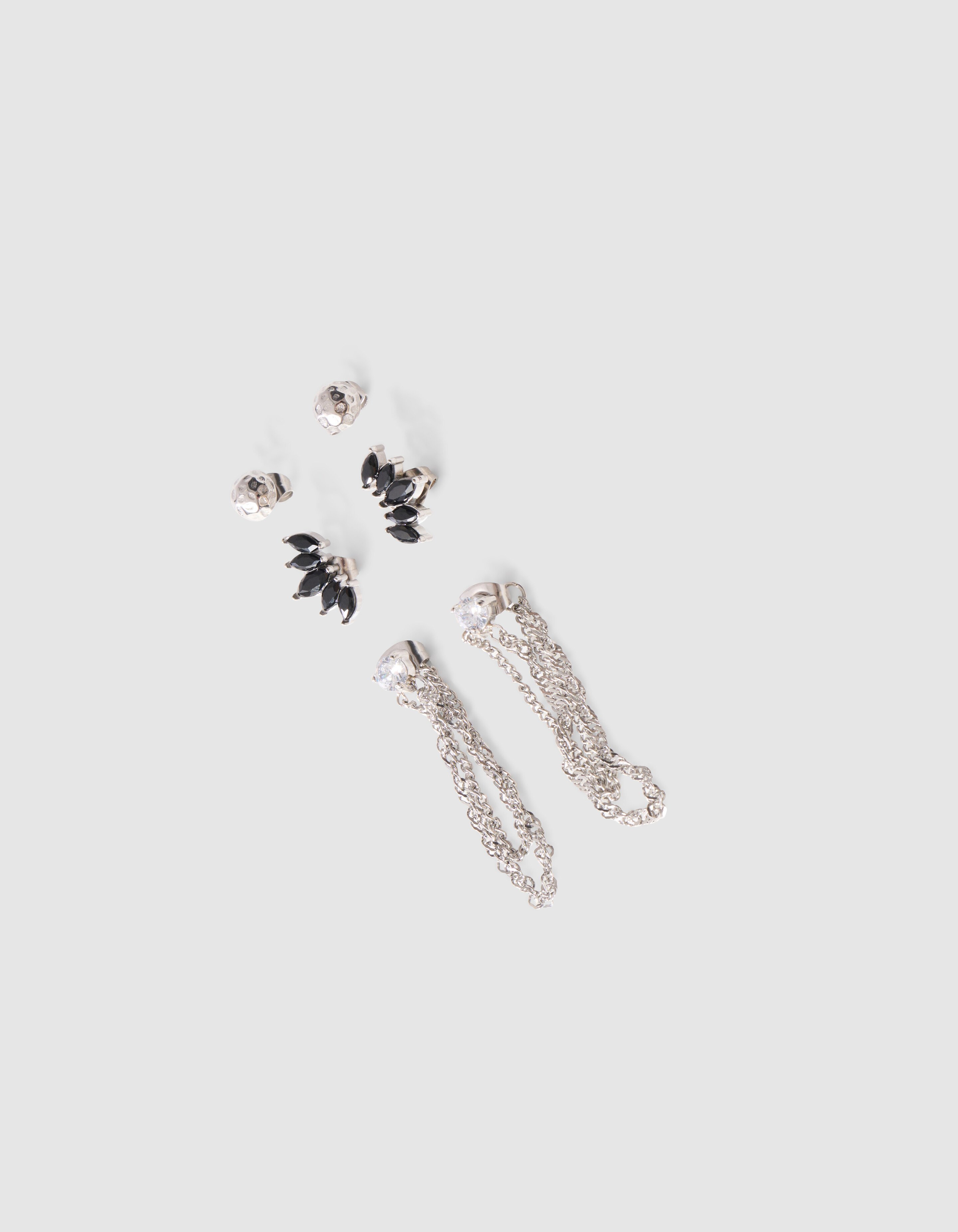 Stud Ohrring Set Silber SHOEBY ACCESSOIRES