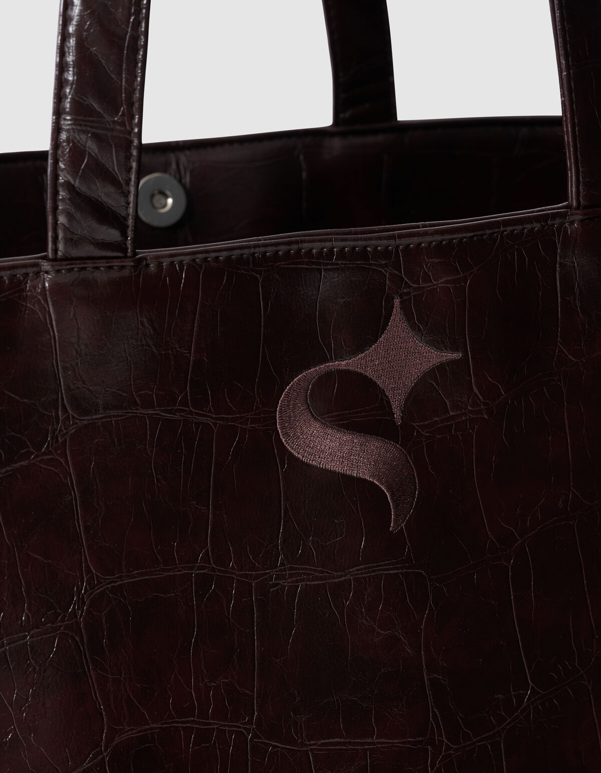 Croco Logo Shopper Dunkelbraun SHOEBY ACCESSOIRES