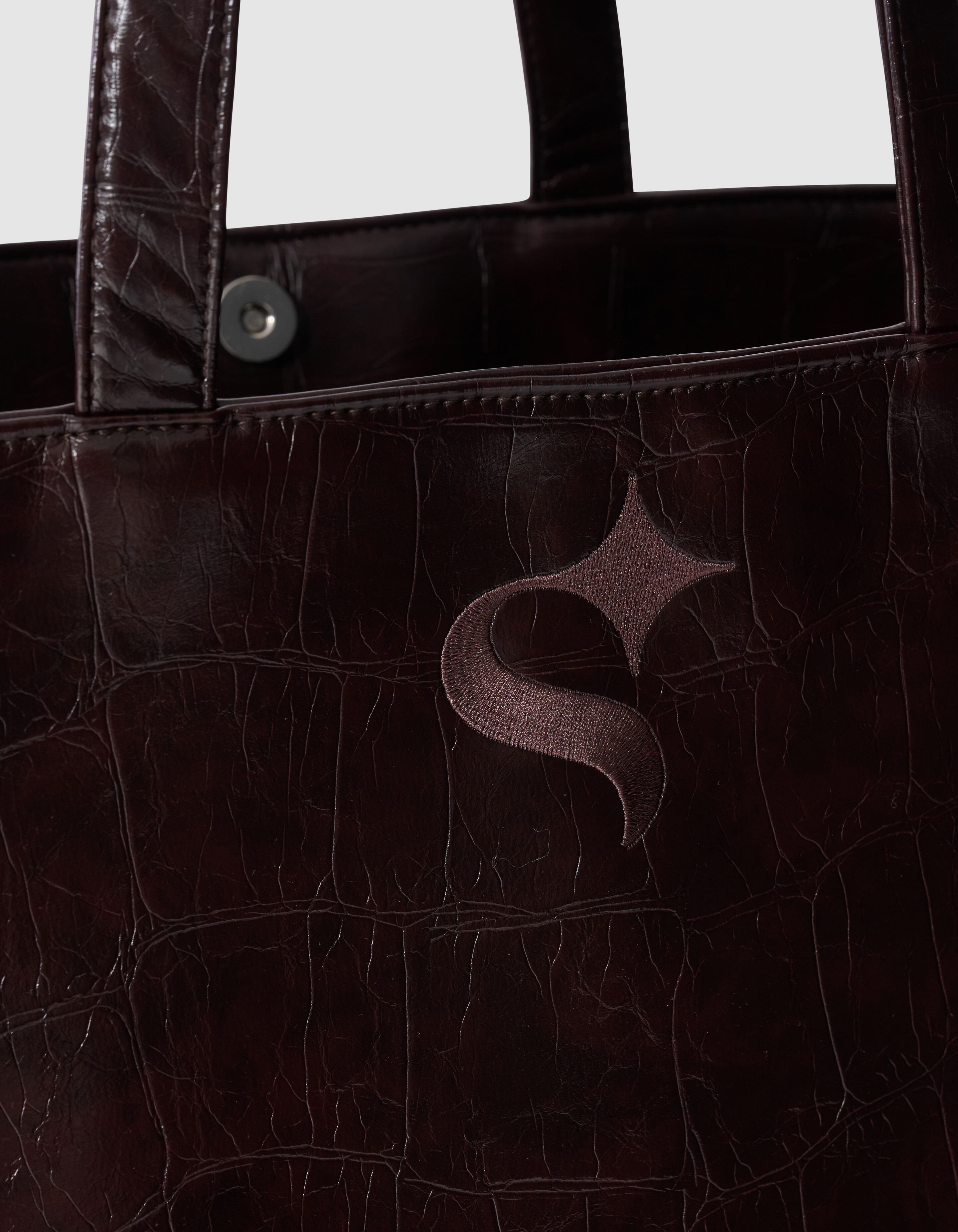 Croco Logo Shopper Dunkelbraun SHOEBY ACCESSOIRES