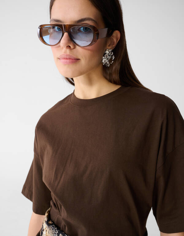 Oversized Knot T-Shirt Braun SHOEBY WOMEN
