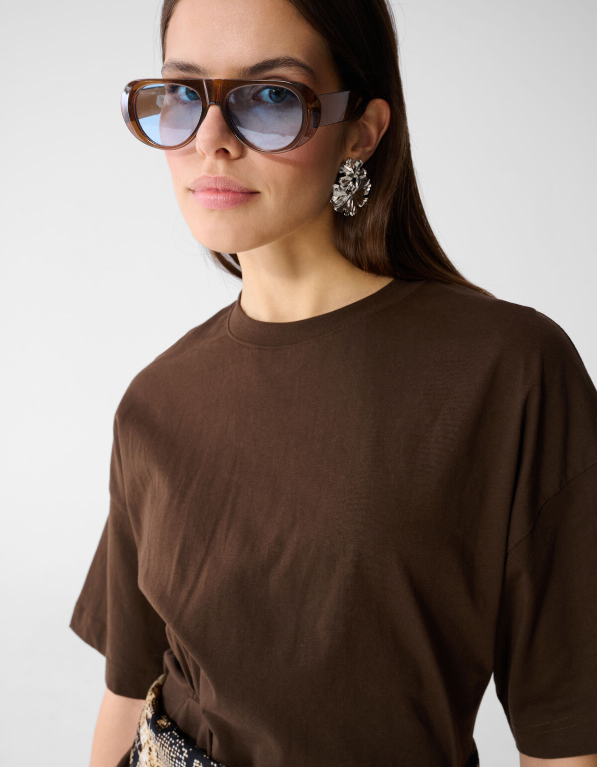 Oversized Knot T-Shirt Braun SHOEBY WOMEN