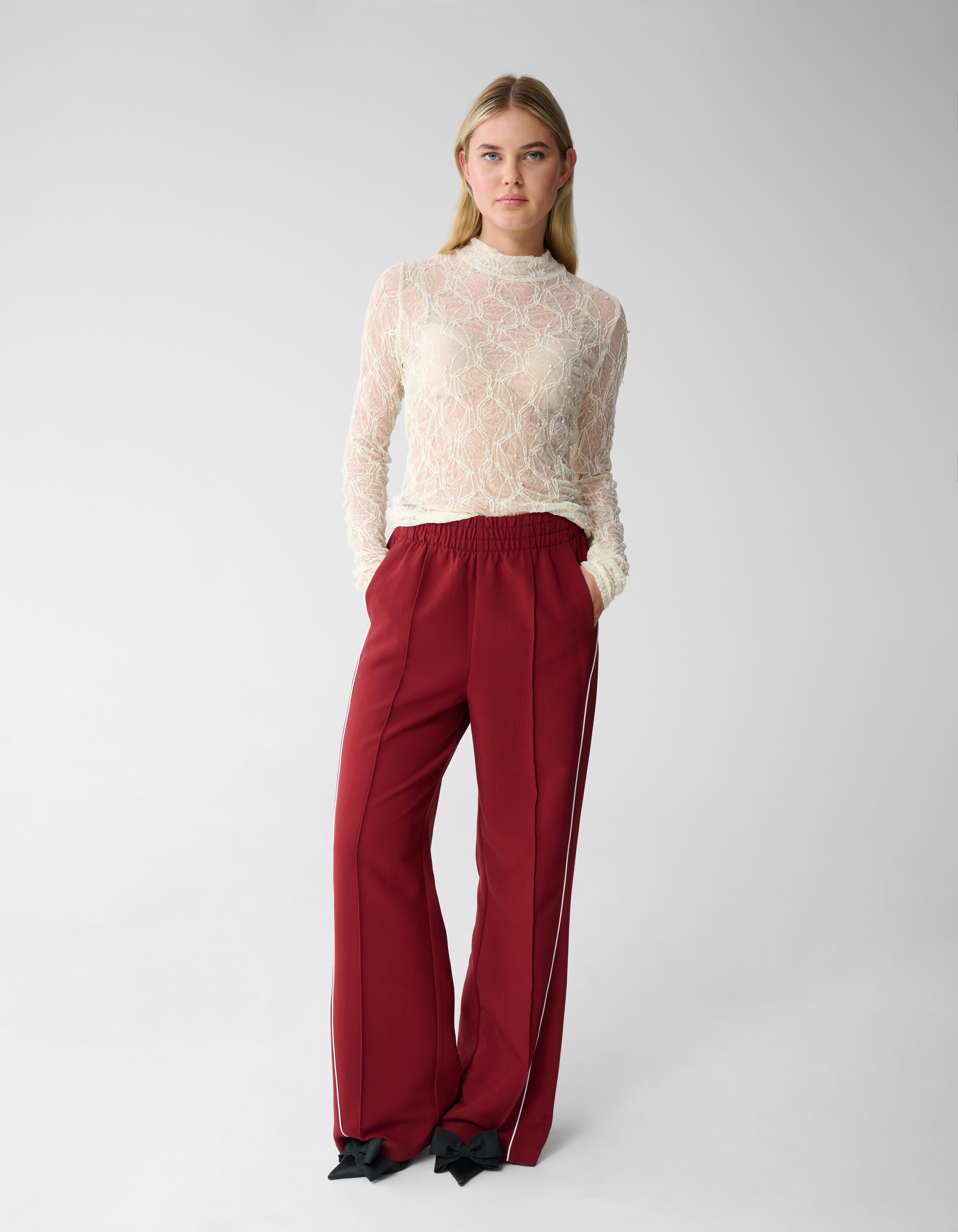 Mesh Parel Top Gebroken Wit SHOEBY WOMEN