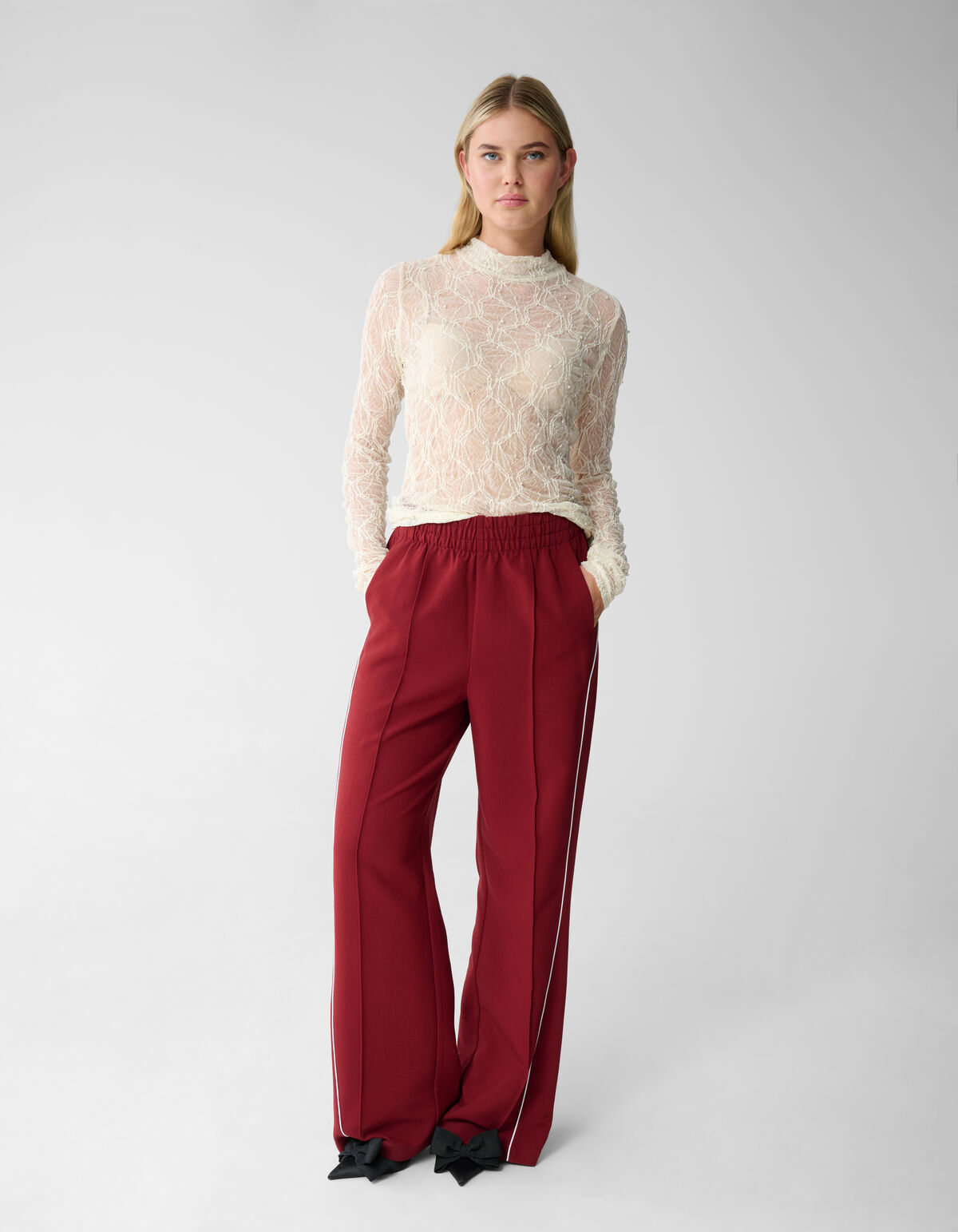 Mesh Parel Top Gebroken Wit SHOEBY WOMEN